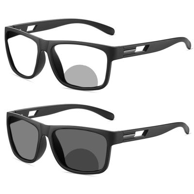 helena Transition Photochromic Bifocal Reading Glasses for Men Women Square Sports magnification Readers Sunglasses (black, 1.5, x)
