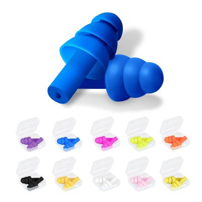 100 Pairs Ear Plugs for Sleeping Noise Cancelling, Reusable Silicone Sound Blocking Earplugs, Waterproof Noise Reduction Ear Plugs for Shooting, Swimming, Concerts, Snoring