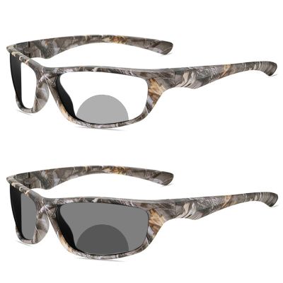 helena 2024 Transition Photochromic Bifocal Reading Glasses for Men Wrap Around Sports Hyperopia Presbyopia Sunglasses Reader (camouflage, 1.25, x)