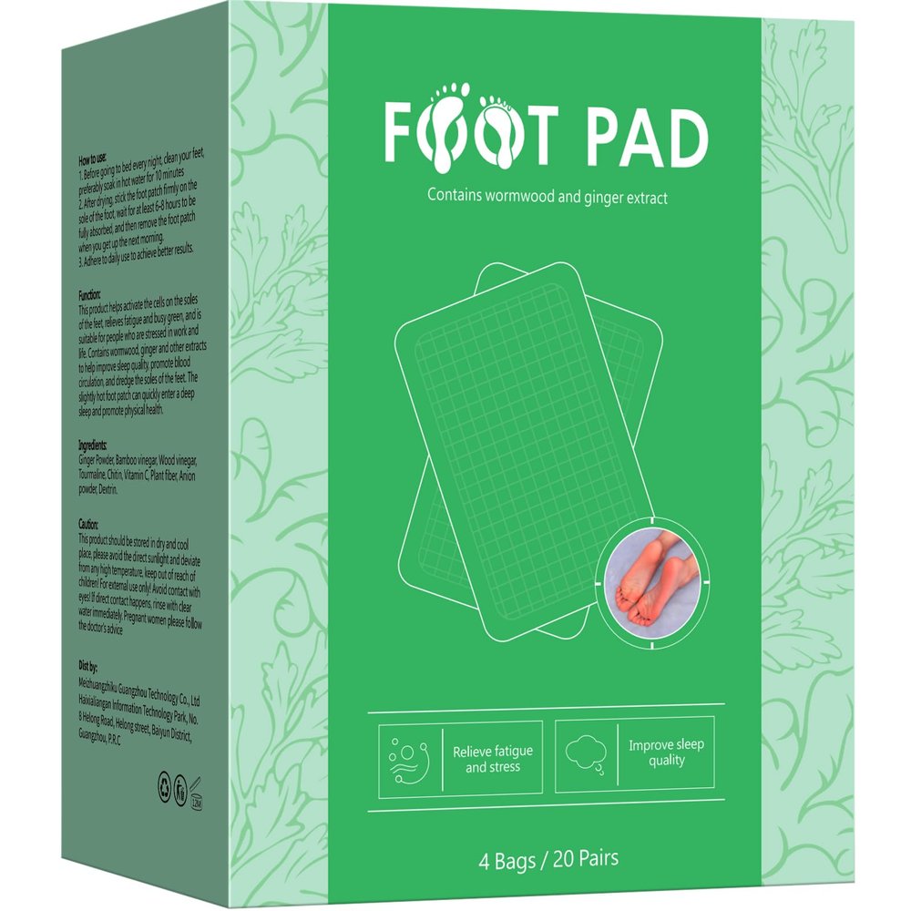 Natural Cleansing Foot Pads - 40PCS, Deep Cleansing Foot Pads with Ginger, Wormwood, Bamboo Vinegar for feet Care, Relieve feet Fatigue, Suitable for Travel or Home Use