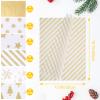 Blisstime 222 Sheets Christmas Tissue Paper Red Green Gold White 13.5" X 19.5", 11 Assorted Designs Christmas Wrapping Paper for Gift Bags view 4