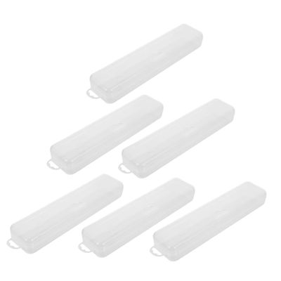 LALAFINA Portable Travel Toothbrush and Cutlery Cases Transparent Protective Covers for Toothbrushes and Utensils for Travel and Outdoor Use