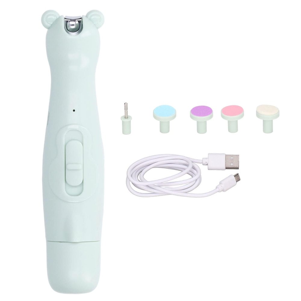 Baby Nail Clippers, Electric Baby Nail Trimmer, Rechargeable Baby Nail Filer Polishing Kit with Replacement Heads for Newborn Infant Toddler(110V-)