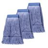 3 Pack Commercial Replace Mop Head, Reusable Mop Head Refills-Replacement Mop Heads Suitable for Heavy Commercial Industrial Residential Areas,Wet Industrial Cotton Looped End String Mop Head (Blue) view 1