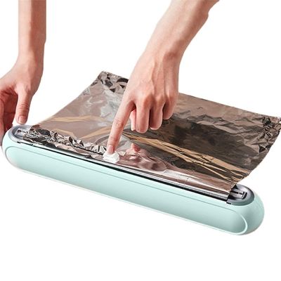 Suction Cup Plastic Film Cutter Home Divider Storage Cutting Box Adsorbent Film Dispenser For Creative Kitchen Supplies Plastic Wrap Cutter Food Freshness Dispenser