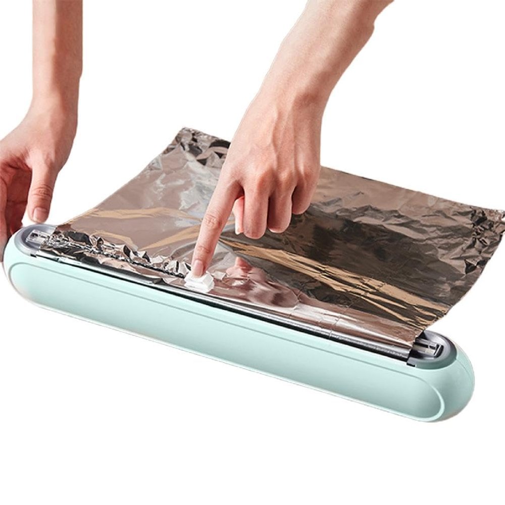 Suction Cup Plastic Film Cutter Home Divider Storage Cutting Box Adsorbent Film Dispenser For Creative Kitchen Supplies Plastic Wrap Cutter Food Freshness Dispenser