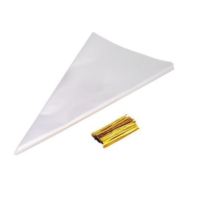 100Pcs Shaped Cellophane Treat Bags with Ties for Sweets Cookies Candies Popcorn for Party Favors and Wrapping