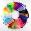 100PCS Sheer Organza Bags With Drawstring for Wedding Favor, Party, Favor Jewelry, Candy, Birthday, Christmas, Festival, Soaps, Makeup,Wrapping Supplies, 6 x 4 Inch Small Mesh multicolor Gift Bags. view 1