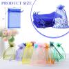 100PCS Sheer Organza Bags With Drawstring for Wedding Favor, Party, Favor Jewelry, Candy, Birthday, Christmas, Festival, Soaps, Makeup,Wrapping Supplies, 6 x 4 Inch Small Mesh multicolor Gift Bags. view 2