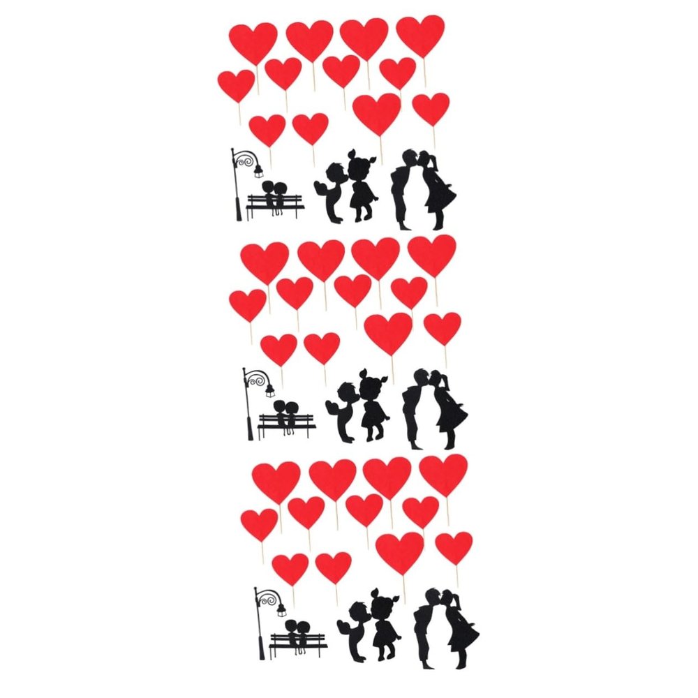 Toyvian 3sets Heart Sign Cake Picks Romantic Cake Toppers for Valentine's Day Celebrations Lightweight and Easy to Carry for Desserts and