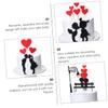 Toyvian 3sets Heart Sign Cake Picks Romantic Cake Toppers for Valentine's Day Celebrations Lightweight and Easy to Carry for Desserts and view 3