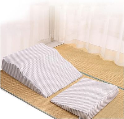WAHHWF Extra Wide Bed Wedge Pillow Set, Memory Foam Wedge Pillow Elevate Legs for Back/Neck/Leg Pain, GERD/Snoring Pillow for Elderly/Adult Sleeping (Color : Gray, Size : Wedge Pillow+Non-Slip Mat)