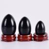 Yoni Egg Set Yoni Egg Natural Obsidian Massage Egg Set Undrill &Wooden Base Crystal Mineral Ball Kegel Exercise,Drill 40x25 view 2