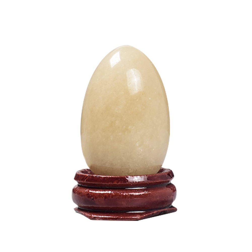 Yoni Egg Set Yellow Jade Yoni Egg Set Undrilled Natural Stone Massage Crystal Ball Kegel Exercise Women,40x25