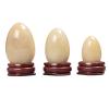 Yoni Egg Set Yellow Jade Yoni Egg Set Undrilled Natural Stone Massage Crystal Ball Kegel Exercise Women,3 Pcs and Base view 2