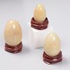 Yoni Egg Set Yellow Jade Yoni Egg Set Undrilled Natural Stone Massage Crystal Ball Kegel Exercise Women,3 Pcs and Base view 3