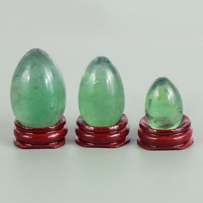 Yoni Egg Set Undrill Yoni Egg 3 Pcs/Set Natural Massage Crystal Rose Quartz Ball Kegel Exercise,Fluorite