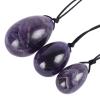 Yoni Egg Set Amethyst Egg Yoni Massage Set Crystal Quartz Natural Stone Mineral Ball Kegel Exercise,3 Pcs and Box view 2