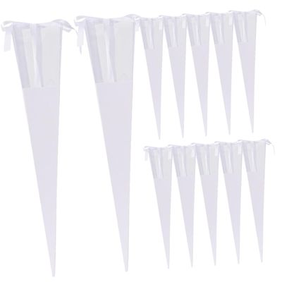 ABOOFAN 12pcs Boxes Bouquet Box Packaging Bouquet Clear Wrapping Bags Wedding Wrapping Paper Sleeves for Bouquets Rose White Single Bag Pearl Paper