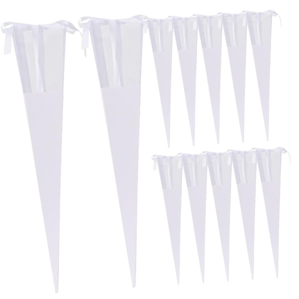 ABOOFAN 12pcs Boxes Bouquet Box Packaging Bouquet Clear Wrapping Bags Wedding Wrapping Paper Sleeves for Bouquets Rose White Single Bag Pearl Paper
