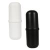 LALAFINA 2pcs Multifunctional Toothbrush Holder with Mouthwash Cups Portable Travel Toothbrush Case Creative Bathroom Accessories for Couples Black White view 1