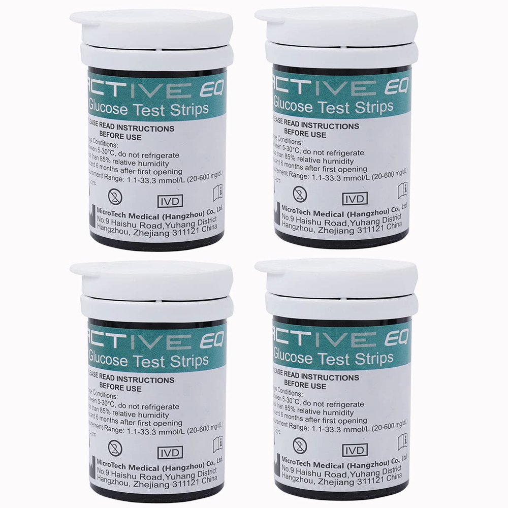 Exactive EQ Test Strips x100 pieces and Lancets x 100 for Blood Glucose Meter Blood Sugar Monitor