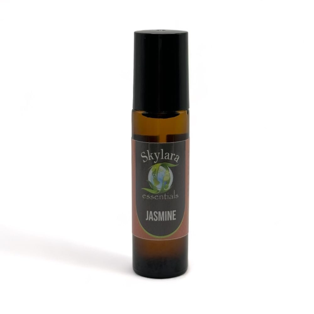 Skylara Essentials Pure Jasmine Essential Oil for Calming Aroma, Diffuser, Candle Making | Long - Lasting, Housewarming Gifts, Thanksgiving and Christmas 10ml Roll-On
