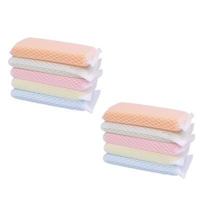 SOLUSTRE Kitchen Cleaning Sponge Wipes 10 Pack 5.90X3.14X0.78 Inch Reusable Dish Scrubber Pads Soft Absorbent Scouring Pads for Dishes Sink and Countertop Cleaning