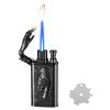 Torch Lighter, Relief Tiger Design Magic Dual Flame Lighter with Adjusting Flame Tool, Creative Windproof Lighter, Cool Jet Flame Butane Lighter, Refillable Butane Lighter for Outdoor Indoor view 1