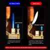 Torch Lighter, Relief Tiger Design Magic Dual Flame Lighter with Adjusting Flame Tool, Creative Windproof Lighter, Cool Jet Flame Butane Lighter, Refillable Butane Lighter for Outdoor Indoor view 2