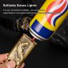 Torch Lighter, Relief Tiger Design Magic Dual Flame Lighter with Adjusting Flame Tool, Creative Windproof Lighter, Cool Jet Flame Butane Lighter, Refillable Butane Lighter for Outdoor Indoor view 3