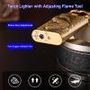 Torch Lighter, Relief Tiger Design Magic Dual Flame Lighter with Adjusting Flame Tool, Creative Windproof Lighter, Cool Jet Flame Butane Lighter, Refillable Butane Lighter for Outdoor Indoor view 4