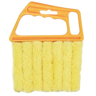 1 Piece Blind Cleaner Duster Tool, 7 Finger Dusting Cleaner Tool for Window Venetian, Washable Microfiber Groove Cleaner Brush, Hand Held Cleaner Tool for Air Conditioner Wood Blinds Dust Dirt