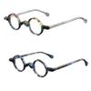 2023 Vintage Round Acetate Optical Glasses Frames Men Glasses Women Round Punk Eyeglasses (2PCS blue floral&colours, 2) view 1