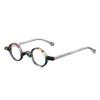 2023 Vintage Round Acetate Optical Glasses Frames Men Glasses Women Round Punk Eyeglasses (2PCS blue floral&colours, 2) view 4