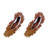 TOLUON 2Pcs Mop Slippers Shoe Covers,Soft Washable Dust Duster Slippers,Reusable Multi-Function Mop Socks Dust Hair Cleaners Floor Cleaning Tools Coffee One Size view 1