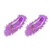 TOLUON 2Pcs Mop Slippers Shoe Covers,Soft Washable Dust Duster Slippers,Reusable Multi-Function Mop Socks Dust Hair Cleaners Floor Cleaning Tools Purple One Size view 1