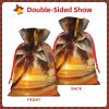 VTCTOASY Tropical Beach Palm Tree Sunset Print Christmas Gift Bags Burlap Party Favor Bags With Drawstring Small Candy Bag For Holiday Gifts view 3