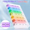 Alyvisun 7 Day Pill Box Organiser 4 Times a Day, Weekly Tablet Box Travel Pill Organiser 28 compartments, Portable Pill Case Dispenser with Spring Assisted Open and Snap on Lid Design for Travel Work view 2