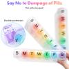 Alyvisun 7 Day Pill Box Organiser 4 Times a Day, Weekly Tablet Box Travel Pill Organiser 28 compartments, Portable Pill Case Dispenser with Spring Assisted Open and Snap on Lid Design for Travel Work view 3