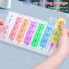 Alyvisun 7 Day Pill Box Organiser 4 Times a Day, Weekly Tablet Box Travel Pill Organiser 28 compartments, Portable Pill Case Dispenser with Spring Assisted Open and Snap on Lid Design for Travel Work view 4