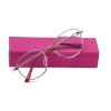 Fashion Ladies Blue Light Blocking Reading Glasses, Metal Large Frame Computer Readers, Anti Eye Strain Glasses (Color : Red, Size : 3.0x) view 1