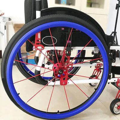 Hcduvso 22/24in Wheelchair Push Rim Covers Wheelchair SIL-Icone Hand Push Cover, 1 Pair Non Slip Wear-Resistant Wheelchair Cover Protective Sleeve Accessories,Blue-24in