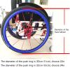 Hcduvso 22/24in Wheelchair Push Rim Covers Wheelchair SIL-Icone Hand Push Cover, 1 Pair Non Slip Wear-Resistant Wheelchair Cover Protective Sleeve Accessories,Blue-24in view 2