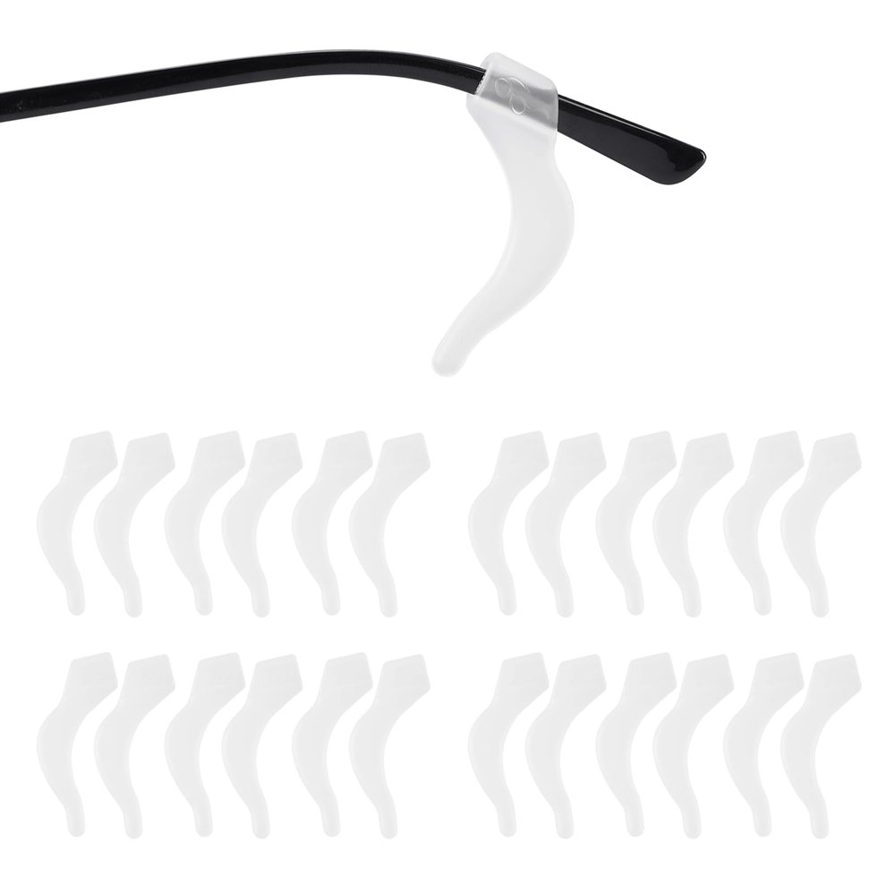 Omnful Eyeglass Ear Grip, Anti-slip Eyelass Holder, Soft Silicone Glasses Ear Hook, Eye glass Temple Tips Sleeve Retainer, Eyewear Retainers Ear Cushions for Sunglasses, Glasses (12Pairs White)