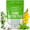 Lung Detox Tea - Mullein Tea Bags for Lungs Cleanse and Respiratory Health with Mullein Leaf, Lungwort, Eucalyptus, Thyme, Liquorice, Spearmint - 14 Tea Bags Natrual Herbal Tea, Caffeine Free view 1