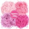 Whaline Valentines Day Grass Raffia Paper Pink Basket Grass Crinkle Cut Paper Pastel Craft Shredded Tissue Raffia Gift Filler for Baskets Egg Stuffers Easter Egg Hunt Party Event Decoration, 7 OZ view 2