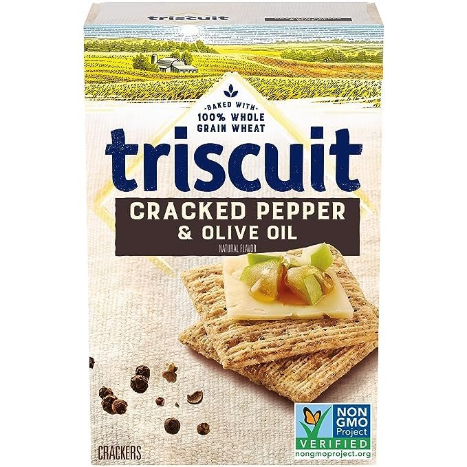 Cracked Pepper & Olive Oil Whole Grain Wheat Crackers, 8.5 oz (Pack of 5)