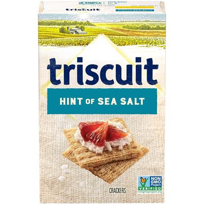 Hint of Sea Salt Whole Grain Wheat Crackers, Vegan Crackers, 8.5 oz (Pack of 5)