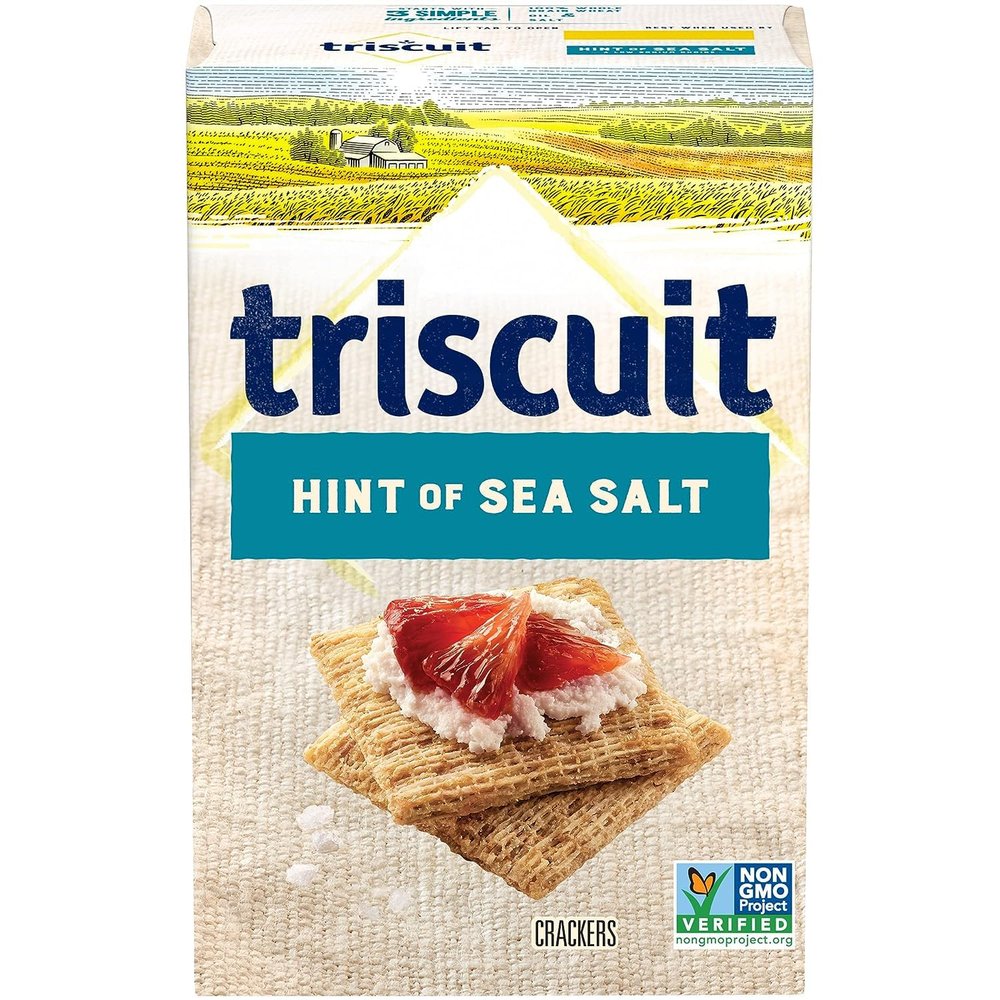 Hint of Sea Salt Whole Grain Wheat Crackers, Vegan Crackers, 8.5 oz (Pack of 5)